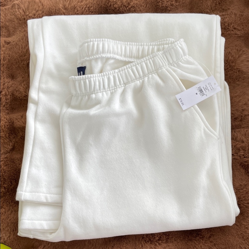 NWT Gap White Wide-Leg Sweatpants Size M